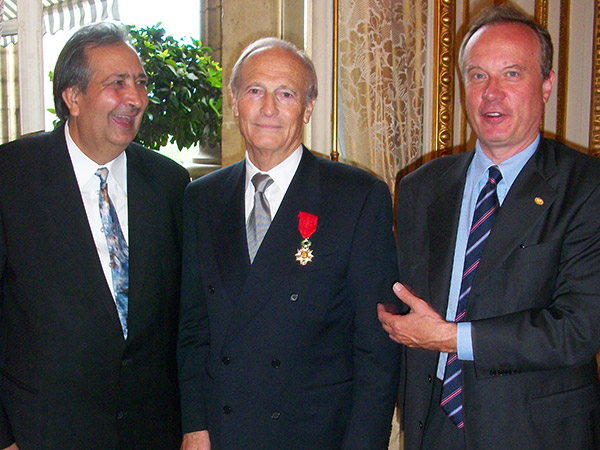 2010t J.P. Giroud being awarded the Legion d'Honneur, with Rector Anton Chirica and Daniele Cazzuffi, Paris