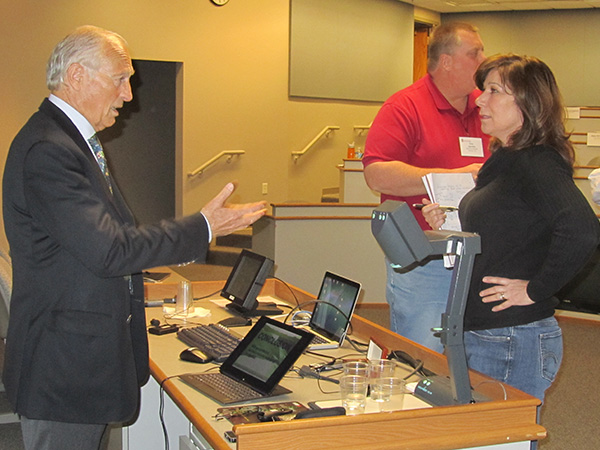 2014b J.P. Giroud answering a question by student at University of Wisconsin, Madison